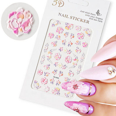 5D New Craft Butterfly Nail Art Naljepnica Ultra-tanka klizna dekoracija Prozirne naljepnice Crno/bijelo/ružičasta samoljepljiva naljepnica
