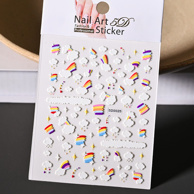 5D New Craft Butterfly Nail Art Naljepnica Ultra-tanka klizna dekoracija Prozirne naljepnice Crno/bijelo/ružičasta samoljepljiva naljepnica