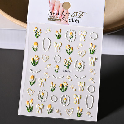 5D New Craft Butterfly Nail Art Naljepnica Ultra-tanka klizna dekoracija Prozirne naljepnice Crno/bijelo/ružičasta samoljepljiva naljepnica