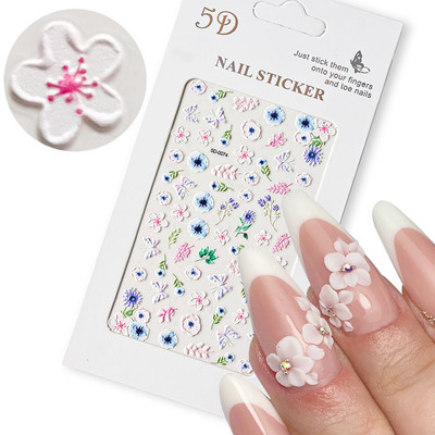 5D New Craft Butterfly Nail Art Naljepnica Ultra-tanka klizna dekoracija Prozirne naljepnice Crno/bijelo/ružičasta samoljepljiva naljepnica