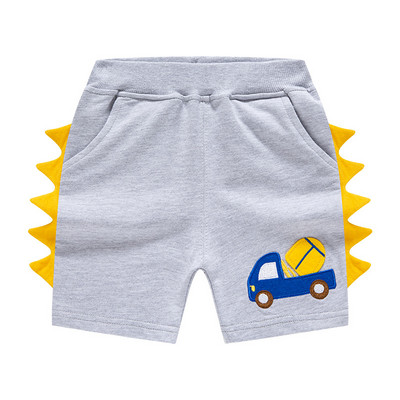 TUONXYE Летни къси панталони за момчета Карикатура Embroider Excavator Cotton Ежедневни дишащи панталони с джобове Детски дрехи 2-9 години
