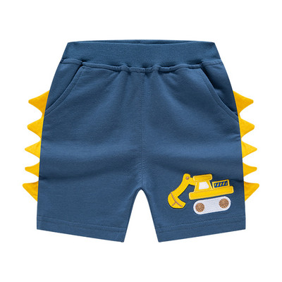 TUONXYE Летни къси панталони за момчета Карикатура Embroider Excavator Cotton Ежедневни дишащи панталони с джобове Детски дрехи 2-9 години