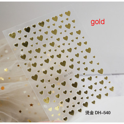 3d Naljepnice za nokte Crveno Crno Bijelo Ljubavna Srca Zvijezde Oblaci Francuski puni vrhovi Ljepljive naljepnice za nokte Klizač za manikuru