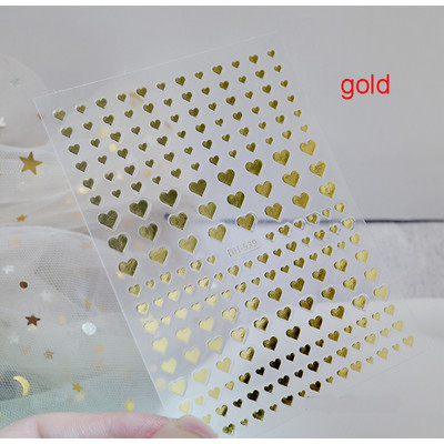 3d Naljepnice za nokte Crveno Crno Bijelo Ljubavna Srca Zvijezde Oblaci Francuski puni vrhovi Ljepljive naljepnice za nokte Klizač za manikuru