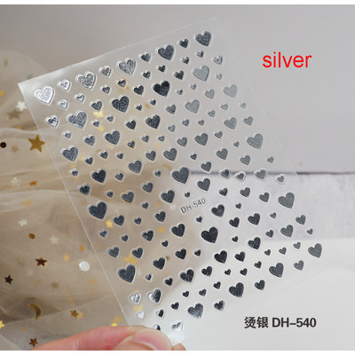 3d Naljepnice za nokte Crveno Crno Bijelo Ljubavna Srca Zvijezde Oblaci Francuski puni vrhovi Ljepljive naljepnice za nokte Klizač za manikuru