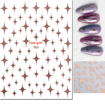 3d Naljepnice za nokte Crveno Crno Bijelo Ljubavna Srca Zvijezde Oblaci Francuski puni vrhovi Ljepljive naljepnice za nokte Klizač za manikuru