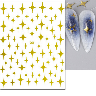 3d Naljepnice za nokte Crveno Crno Bijelo Ljubavna Srca Zvijezde Oblaci Francuski puni vrhovi Ljepljive naljepnice za nokte Klizač za manikuru