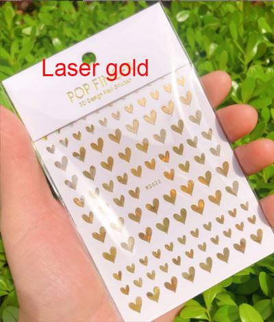 3d Naljepnice za nokte Crveno Crno Bijelo Ljubavna Srca Zvijezde Oblaci Francuski puni vrhovi Ljepljive naljepnice za nokte Klizač za manikuru