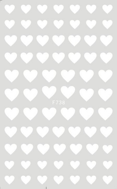 3d Naljepnice za nokte Crveno Crno Bijelo Ljubavna Srca Zvijezde Oblaci Francuski puni vrhovi Ljepljive naljepnice za nokte Klizač za manikuru