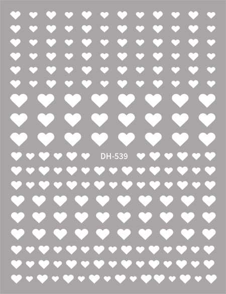 3d Naljepnice za nokte Crveno Crno Bijelo Ljubavna Srca Zvijezde Oblaci Francuski puni vrhovi Ljepljive naljepnice za nokte Klizač za manikuru