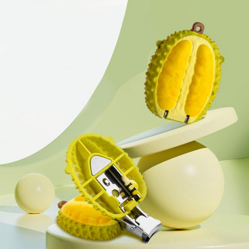 Salocīts nagu griezējs Mini pārnēsājams karikatūra Animal Fruit Panda Tiger Strawberry Keychain Nagu šķēres manikīra apgriešanas rīks