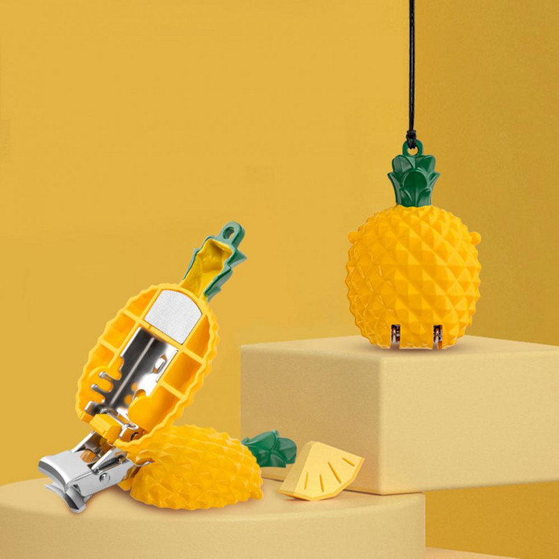 Salocīts nagu griezējs Mini pārnēsājams karikatūra Animal Fruit Panda Tiger Strawberry Keychain Nagu šķēres manikīra apgriešanas rīks