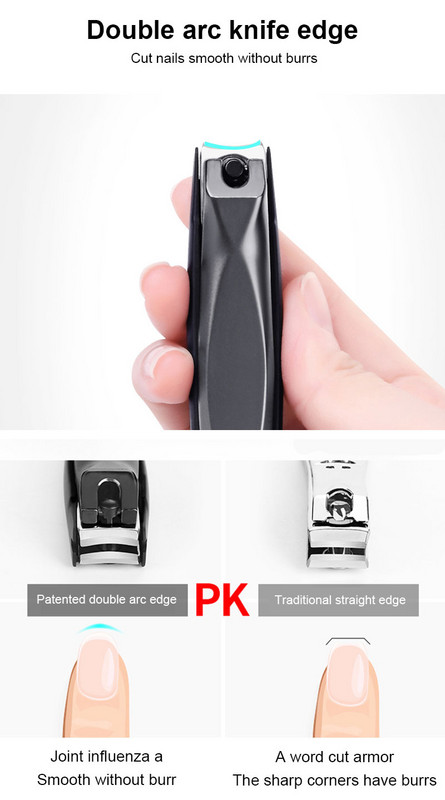 1PC JAUNS Creative Black Nerūsējošā tērauda nagu grieznes Diagonal Pret Šļakatām Ūdensizturīgs Profesionāls nagu griezējs Augstas kvalitātesTSLM1