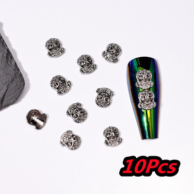 10Gb Full Glitter Punk Cross nagu piekariņi 7*11.5cm sudraba/zelta metāla krustveida nagu mākslas dekorēšana 3D Luxury Classic Cross Manikīrs