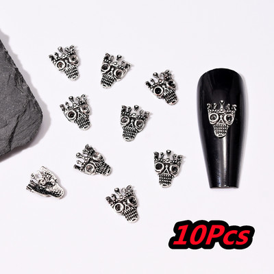 10Gb Full Glitter Punk Cross nagu piekariņi 7*11.5cm sudraba/zelta metāla krustveida nagu mākslas dekorēšana 3D Luxury Classic Cross Manikīrs