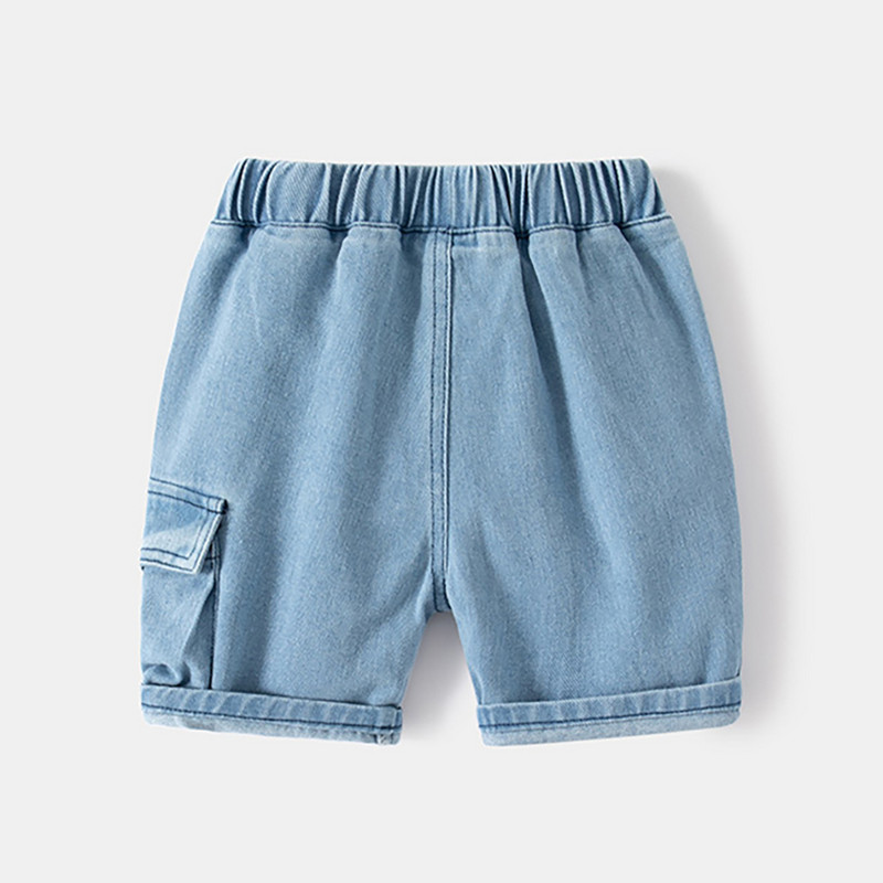 2024 de vară pentru băieți, ocazional, pantaloni scurți de blugi, pantaloni tăiați pentru copii, albaștri, 2-7 ani, pantaloni scurti cu litere de cowboy