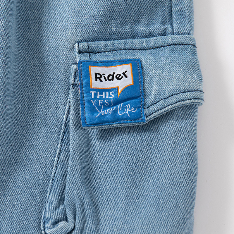 2024 de vară pentru băieți, ocazional, pantaloni scurți de blugi, pantaloni tăiați pentru copii, albaștri, 2-7 ani, pantaloni scurti cu litere de cowboy