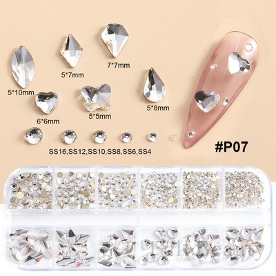 Fehér Gyöngyök Körömre Kaviár Gyöngy Nail Art Charms Decor Félforma Design 3D Kristályok Strasszkövek Manikűr Kiegészítők LA2070