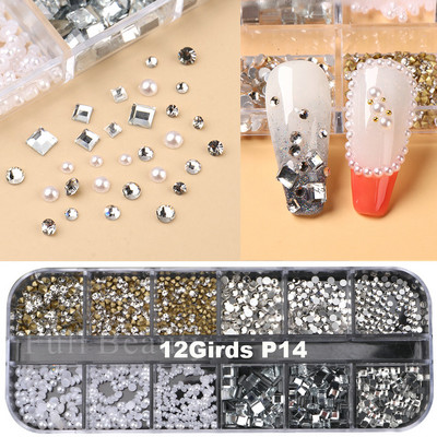 Fehér Gyöngyök Körömre Kaviár Gyöngy Nail Art Charms Decor Félforma Design 3D Kristályok Strasszkövek Manikűr Kiegészítők LA2070