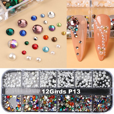 Fehér Gyöngyök Körömre Kaviár Gyöngy Nail Art Charms Decor Félforma Design 3D Kristályok Strasszkövek Manikűr Kiegészítők LA2070