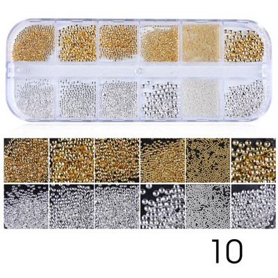 Fehér Gyöngyök Körömre Kaviár Gyöngy Nail Art Charms Decor Félforma Design 3D Kristályok Strasszkövek Manikűr Kiegészítők LA2070