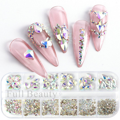 Fehér Gyöngyök Körömre Kaviár Gyöngy Nail Art Charms Decor Félforma Design 3D Kristályok Strasszkövek Manikűr Kiegészítők LA2070