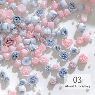 100 DB vegyes dizájn 3D gyanta körömdíszítések varázslatok Kawaii kiegészítők jeges kamélia pillangó jávorszarvas szív manikűr rész