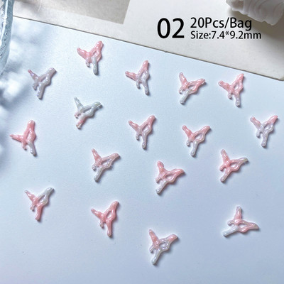 1Bag Auroras Glitter Pink Sirds Zvaigznes formas nagu piekariņi Aksesuāri Izejmateriāli Spilgti tumsā nagu materiālu rotājumi