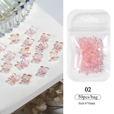 1Bag Auroras Glitter Pink Sirds Zvaigznes formas nagu piekariņi Aksesuāri Izejmateriāli Spilgti tumsā nagu materiālu rotājumi