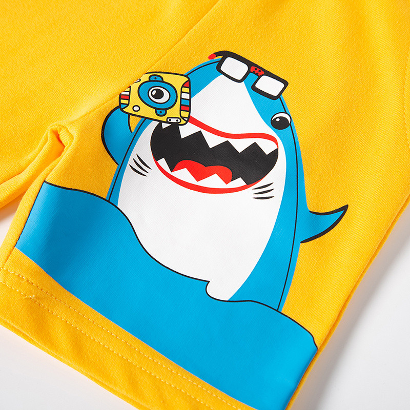 TUONXYE vasaras zēnu šorti bērnu multfilma jauka haizivs kabata kokvilna, mīksta ikdienas elpošana, ērta, elastīga bērnu drēbes