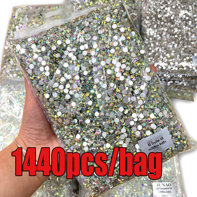 SS3-ss16 1440pcs Clear Crystal AB gold 3D Non HotFix FlatBack Nail Art Diamond Decorations Παπούτσια & Χορευτική διακόσμηση από στρας