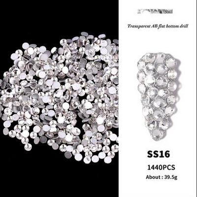 SS3-ss16 1440db Clear Crystal AB arany 3D Non HotFix FlatBack Nail Art gyémánt dekorációk Cipő és tánc strassz dekoráció
