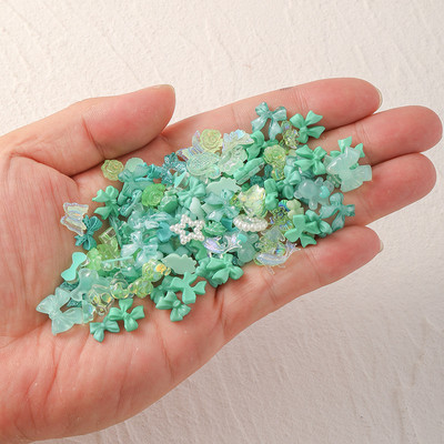 100GAB jaukta dizaina 3D arciliski nagu mākslas rotājumi piekariņi Kawaii aksesuāri melni balti Aurora tauriņš sirds manikīra daļas