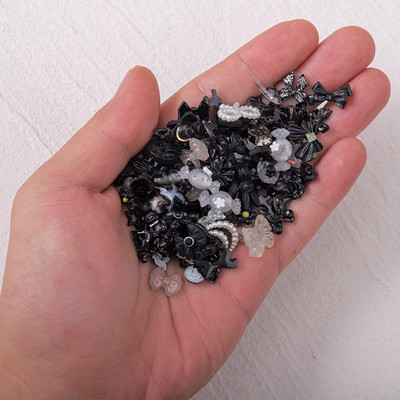 100GAB jaukta dizaina 3D arciliski nagu mākslas rotājumi piekariņi Kawaii aksesuāri melni balti Aurora tauriņš sirds manikīra daļas