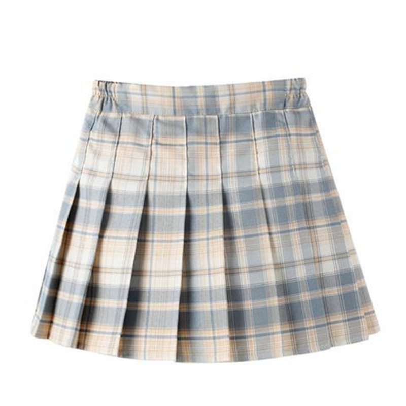 Meiteņu rūtaini svārki bērniem ar augstu vidukli kroku svārki Skolas formastērps bērniem Mode tīņu apģērbi Jauki deju mini svārki 10 12 Y