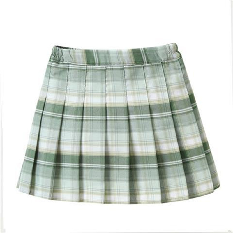 Meiteņu rūtaini svārki bērniem ar augstu vidukli kroku svārki Skolas formastērps bērniem Mode tīņu apģērbi Jauki deju mini svārki 10 12 Y