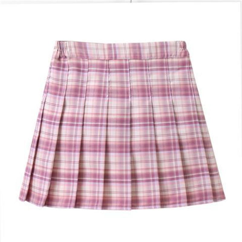 Meiteņu rūtaini svārki bērniem ar augstu vidukli kroku svārki Skolas formastērps bērniem Mode tīņu apģērbi Jauki deju mini svārki 10 12 Y