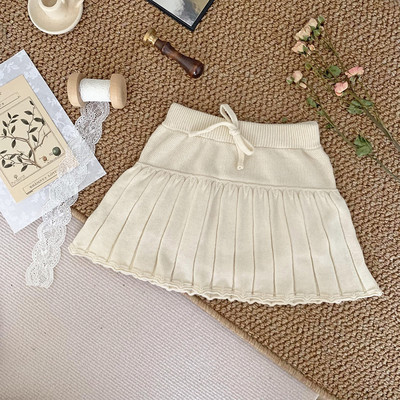 brieži jonmi 2024. gada jauns pavasaris, maziem bērniem, meitenēm, trikotāžas svārki korejiešu stilā vienkrāsaini, mazuļi, bērni, ikdienas kroku šorti, svārki