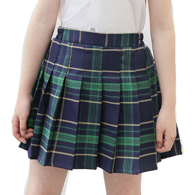 Pantaloni scurți plisați pentru fete Fuste cu talie elastică, cu dungi, imprimeu în carouri, pentru elevi, uniformă școlară japoneză, fustă pentru copii, îmbrăcăminte de zi cu zi Kawaii