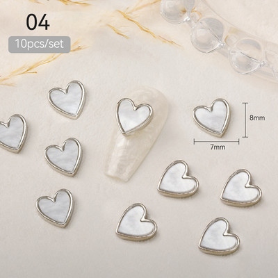 10 komada 3D srebrni zlatni leptir nakit Nail Art nitne Modni ženski privjesci za nokte Bowknot Srce Nokti Rhinestones Dekoracija za manikuru