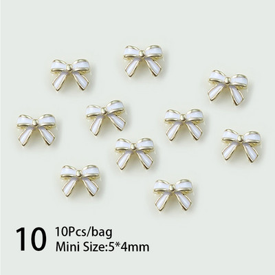 10 komada 3D srebrni zlatni leptir nakit Nail Art nitne Modni ženski privjesci za nokte Bowknot Srce Nokti Rhinestones Dekoracija za manikuru