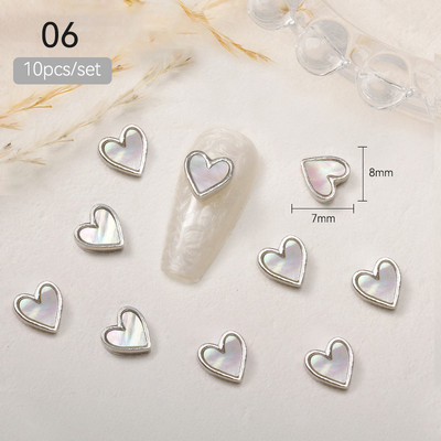 10 komada 3D srebrni zlatni leptir nakit Nail Art nitne Modni ženski privjesci za nokte Bowknot Srce Nokti Rhinestones Dekoracija za manikuru