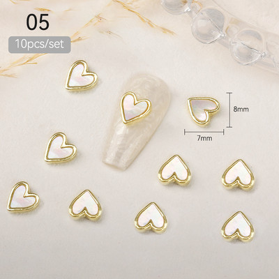 10 komada 3D srebrni zlatni leptir nakit Nail Art nitne Modni ženski privjesci za nokte Bowknot Srce Nokti Rhinestones Dekoracija za manikuru