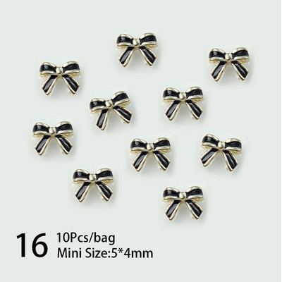 10 komada 3D srebrni zlatni leptir nakit Nail Art nitne Modni ženski privjesci za nokte Bowknot Srce Nokti Rhinestones Dekoracija za manikuru
