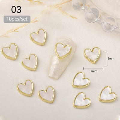 10 komada 3D srebrni zlatni leptir nakit Nail Art nitne Modni ženski privjesci za nokte Bowknot Srce Nokti Rhinestones Dekoracija za manikuru