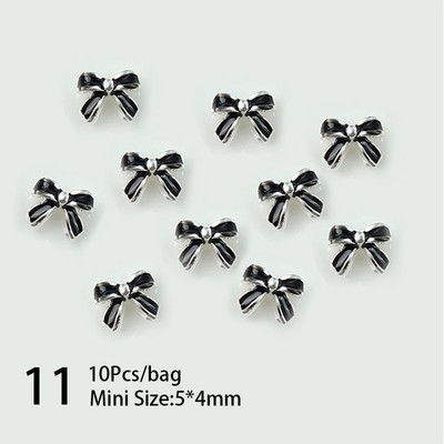 10 komada 3D srebrni zlatni leptir nakit Nail Art nitne Modni ženski privjesci za nokte Bowknot Srce Nokti Rhinestones Dekoracija za manikuru