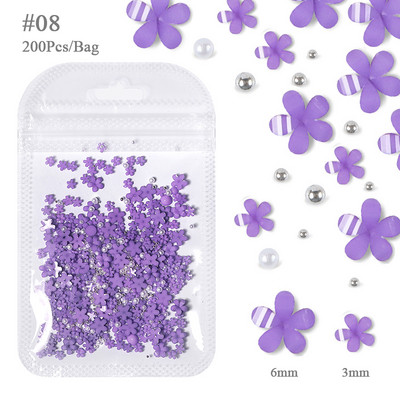 100 kom/200 kom Mješoviti biserni kamenčići za nokte 3D poluokrugle biserne perle šarene ljubavne zvijezde privjesci za nokte za nail art DIY