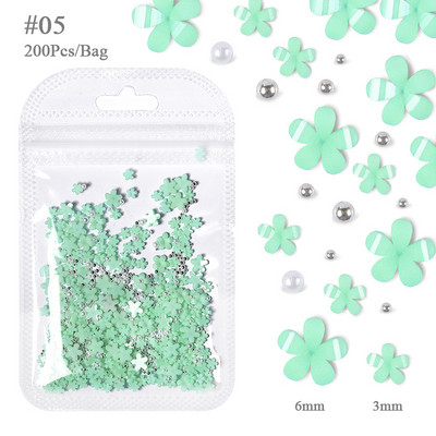 100 kom/200 kom Mješoviti biserni kamenčići za nokte 3D poluokrugle biserne perle šarene ljubavne zvijezde privjesci za nokte za nail art DIY