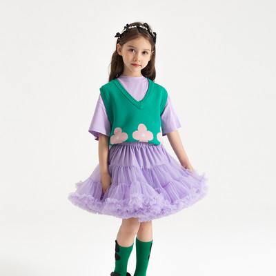 Īsi Lush Kids Tutu svārki meitenēm Rozā tilla svārki pufīgi kokvilnas mežģīnes bērnu zīdaiņu volānsvārki bērnu drēbītes ar tauriņu