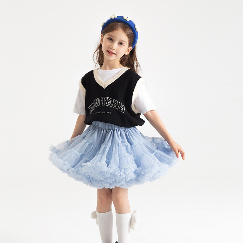 Īsi Lush Kids Tutu svārki meitenēm Rozā tilla svārki pufīgi kokvilnas mežģīnes bērnu zīdaiņu volānsvārki bērnu drēbītes ar tauriņu